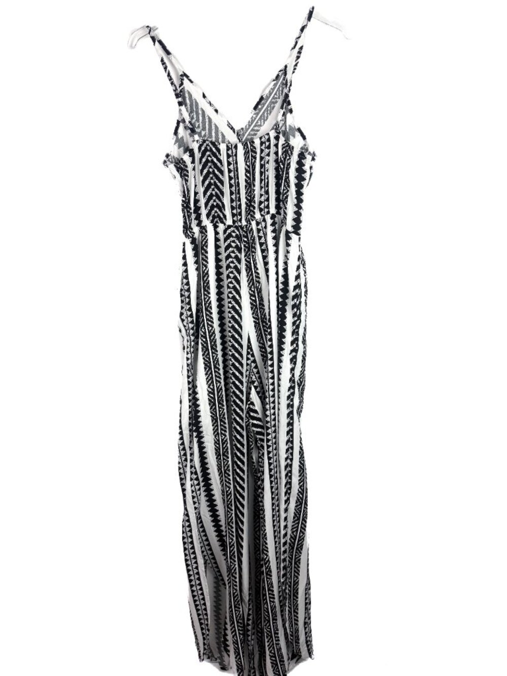 NWT Cupshe Geo Striped Surplice Sleeveless Straight Leg Jumpsuit Size Medium M - Picture 14 of 16